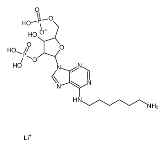 Picture of lithium,[(2R,3R,4R,5R)-5-[6-(6-aminohexylamino)purin-9-yl]-3-hydroxy-4-phosphonooxyoxolan-2-yl]methyl hydrogen phosphate