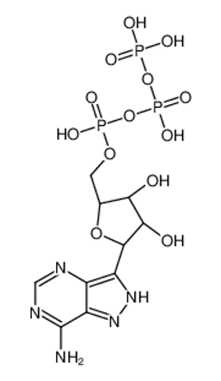 Изображение (1ξ)-1-(7-Amino-2H-pyrazolo[4,3-d]pyrimidin-3-yl)-1,4-anhydro-5-O -(hydroxy{[hydroxy(phosphonooxy)phosphoryl]oxy}phosphoryl)-D-ribi tol