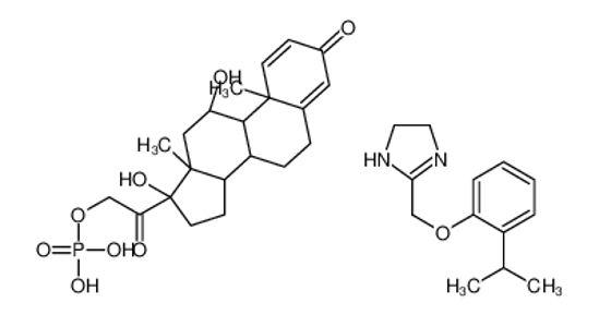 Изображение (11β)-11,17-Dihydroxy-3,20-dioxopregna-1,4-dien-21-yl dihydrogen phosphate - 2-[(2-isopropylphenoxy)methyl]-4,5-dihydro-1H-imidazo le (1:1)