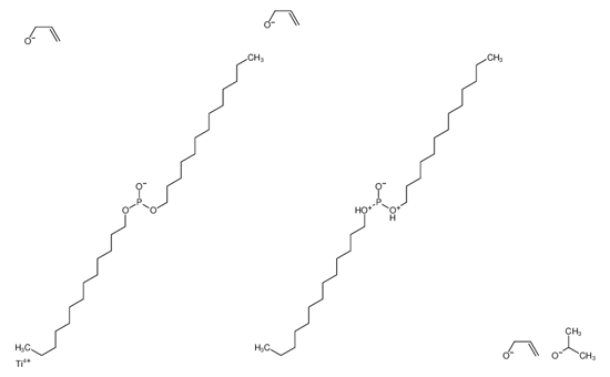 Picture of ditridecyl phosphite,hydron,propan-2-olate,prop-2-en-1-olate,titanium(4+)