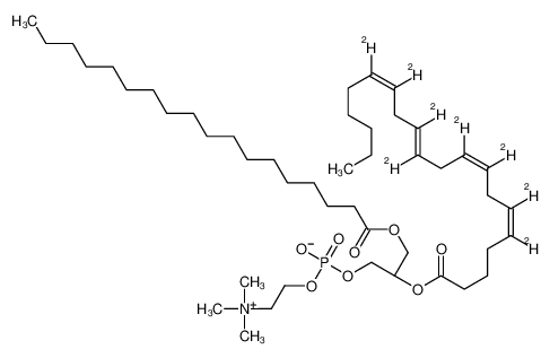 Picture of (2R)-2-[(5Z,8Z,11Z,14Z)-(5,6,8,9,11,12,14,15-<sup>2</sup>H<sub>8</sub>)-5,8,11,14-Icosatetraenoyloxy]-3-(stearoyloxy)propyl 2-(trimethylammonio)ethyl phosphate