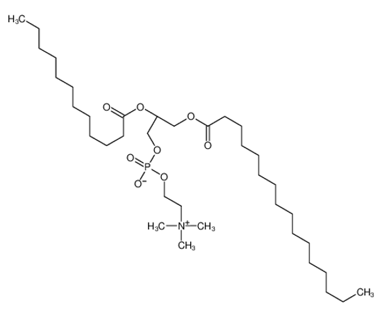 Picture of (2R)-2-(Dodecanoyloxy)-3-(palmitoyloxy)propyl 2-(trimethylammonio )ethyl phosphate