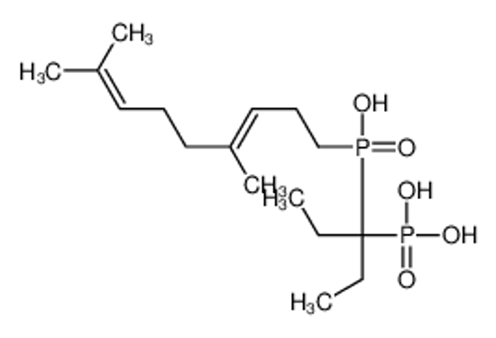Picture of (3-{[(3E)-4,8-Dimethyl-3,7-nonadien-1-yl](hydroxy)phosphoryl}-3-p entanyl)phosphonic acid