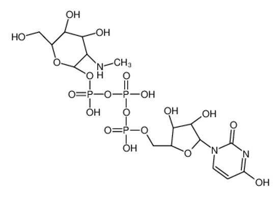 Picture of [(2R,3R,4R,5S,6R)-4,5-dihydroxy-6-(hydroxymethyl)-3-methylamino-t etrahydropyran-2-yl] [[[(2R,3S,4R,5R)-5-(2,4-dioxopyrimidin-1-yl) -3,4-dihydroxy-tetrahydrofuran-2-yl]methoxy-hydroxy-phosphoryl]ox y-hydroxy-phosphoryl] hydrogen phosphat