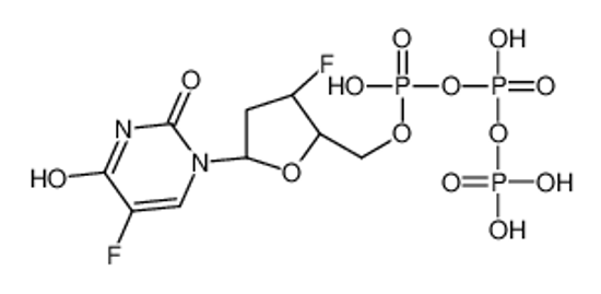 Picture of [[(2R,3S,5R)-3-fluoro-5-(5-fluoro-2,4-dioxopyrimidin-1-yl)oxolan-2-yl]methoxy-hydroxyphosphoryl] phosphono hydrogen phosphate