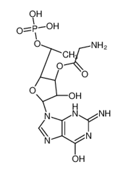 Picture of (2S,3S,4R,5R)-5-(2-Amino-6-oxo-3,6-dihydro-9H-purin-9-yl)-4-hydro xy-2-[(1S)-1-(phosphonooxy)ethyl]tetrahydro-3-furanyl aminoacetat e (non-preferred name)