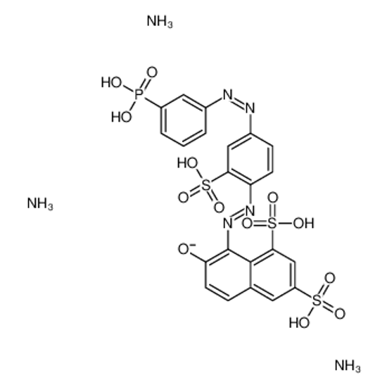Picture of 1,3-Naphthalenedisulfonate, 7-hydroxy-8-[2-[4-[2-(3-phosphonatoph enyl)diazenyl]-2-sulfonatophenyl]diazenyl]-, ammonium hydrogen sa lt (1:3:1)