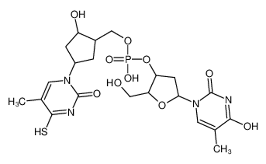 Picture of 1-[2-Deoxy-3-O-(hydroxy{[2-hydroxy-4-(5-methyl-2-oxo-4-thioxo-3,4 -dihydro-1(2H)-pyrimidinyl)cyclopentyl]methoxy}phosphoryl)pentofu ranosyl]-5-methyl-2,4(1H,3H)-pyrimidinedione