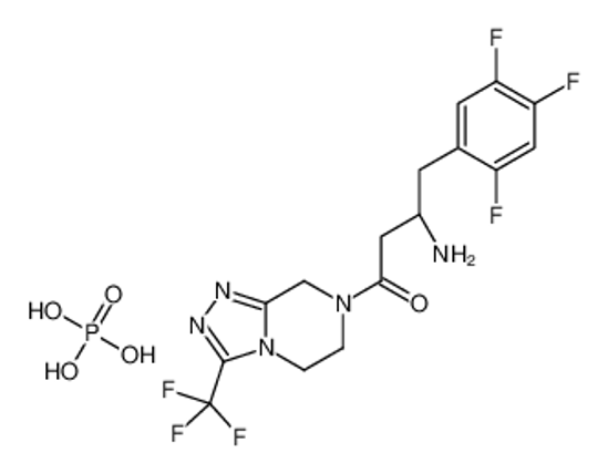 Picture of (3R)-3-Amino-1-[3-(trifluoromethyl)-5,6-dihydro[1,2,4]triazolo[4, 3-a]pyrazin-7(8H)-yl]-4-(2,4,5-trifluorophenyl)-1-butanone phosph ate (1:1)