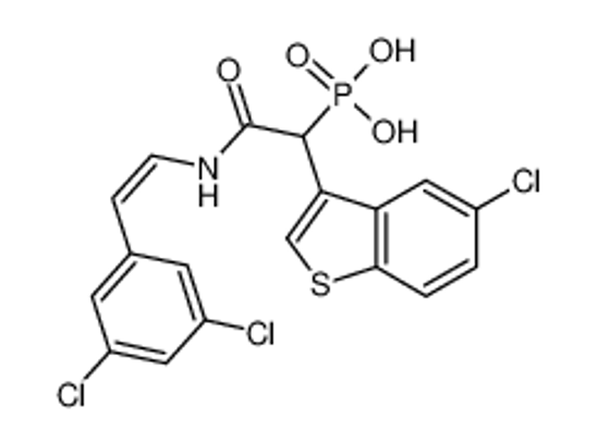 Picture of [1-(5-chloro-1-benzothiophen-3-yl)-2-[2-(3,5-dichlorophenyl)ethenylamino]-2-oxoethyl]phosphonic acid
