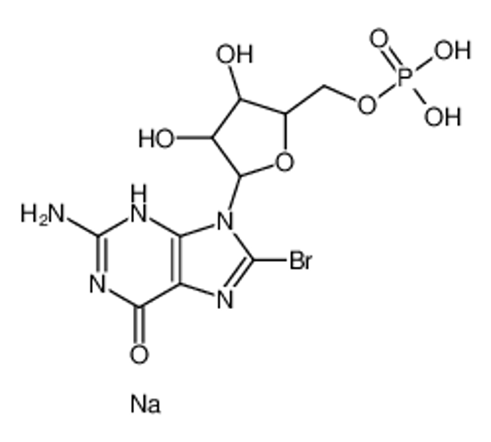 Picture of [5-(2-amino-8-bromo-6-oxo-3H-purin-9-yl)-3,4-dihydroxyoxolan-2-yl]methyl dihydrogen phosphate,sodium