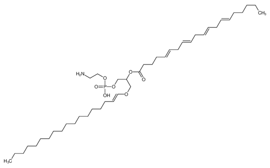 Picture of [1-[2-aminoethoxy(hydroxy)phosphoryl]oxy-3-octadec-1-enoxypropan-2-yl] icosa-5,8,11,14-tetraenoate