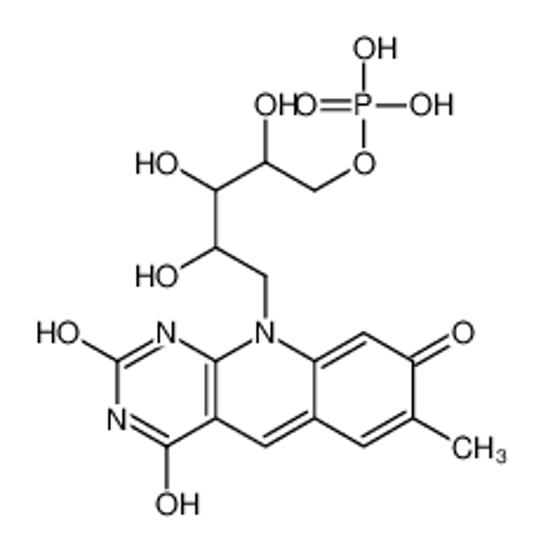 Picture of [2,3,4-trihydroxy-5-(7-methyl-2,4,8-trioxo-1H-pyrimido[4,5-b]quinolin-10-yl)pentyl] dihydrogen phosphate