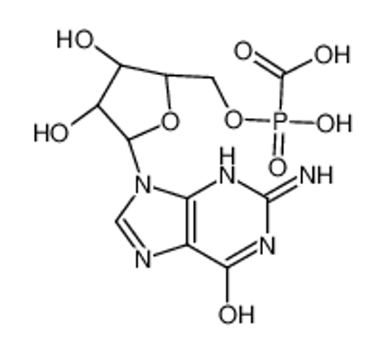 Picture of [[(2R,3S,4R,5R)-5-(2-amino-6-oxo-3H-purin-9-yl)-3,4-dihydroxyoxolan-2-yl]methoxy-hydroxyphosphoryl]formic acid