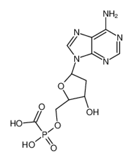 Picture of [[(2R,3S,5R)-5-(6-aminopurin-9-yl)-3-hydroxyoxolan-2-yl]methoxy-hydroxyphosphoryl]formic acid