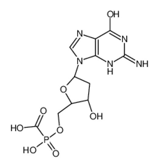 Picture of [[(2R,3S,5R)-5-(2-amino-6-oxo-3H-purin-9-yl)-3-hydroxyoxolan-2-yl]methoxy-hydroxyphosphoryl]formic acid
