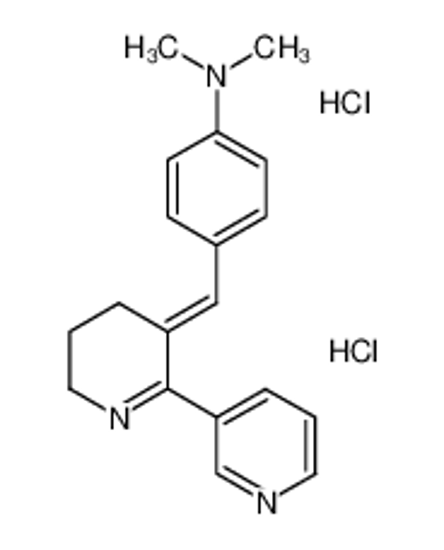 Picture of DMAB-anabaseine dihydrochloride,4-[(5,6-Dihydro[2,3'-bipyridin]-3(4H)-ylidene)methyl]-N,N-dimethylbenzenaminedihydrochloride