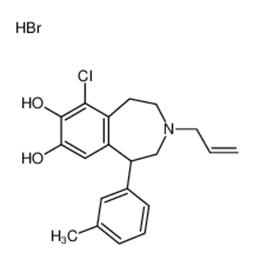 Picture of 9-chloro-5-(3-methylphenyl)-3-prop-2-enyl-1,2,4,5-tetrahydro-3-benzazepine-7,8-diol,hydrobromide