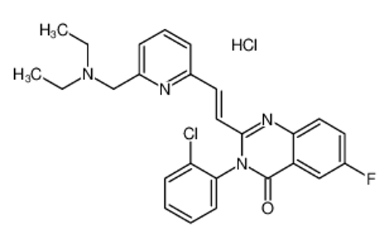 Picture of CP 465022 hydrochloride,3-(2-Chlorophenyl)-2-[2-[6-[(diethylamino)methyl]-2-pyridinyl]ethenyl]-6-fluoro-4(3H)-quinazolinonehydrochloride