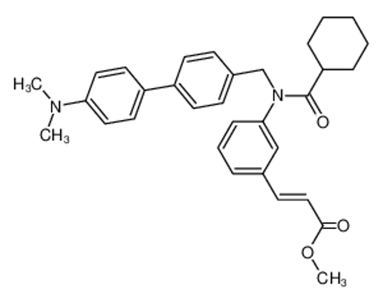 Изображение Fexaramine,3-[3-[(Cyclohexylcarbonyl)-[[4'-(dimethylamino)-[1,1'-biphenyl]-4-yl]methyl]amino]phenyl]-2-propenoicacidmethylester