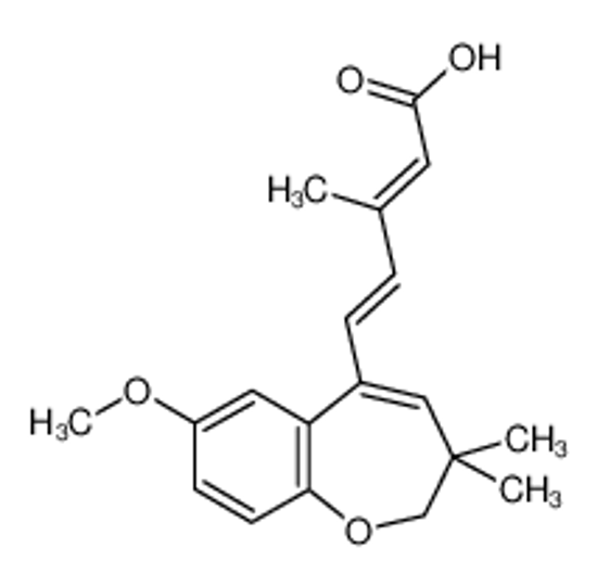 Picture of (2E,4E)-5-(7-methoxy-3,3-dimethyl-2H-1-benzoxepin-5-yl)-3-methylpenta-2,4-dienoic acid