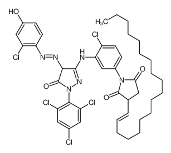 Изображение 1-(2,4,6-TRICHLOROPHENYL)-3-[2-CHLORO-5-(1-OCTADECENYL-1-SUCCINIMIDO)ANILINO]-4-(2-CHLORO-4-HYDROXYPHENYL)AZO-2-PYRAZOLIN-5-ONE