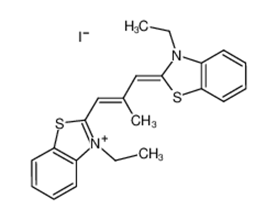 Picture of (2Z)-3-ethyl-2-[(E)-3-(3-ethyl-1,3-benzothiazol-3-ium-2-yl)-2-methylprop-2-enylidene]-1,3-benzothiazole,iodide
