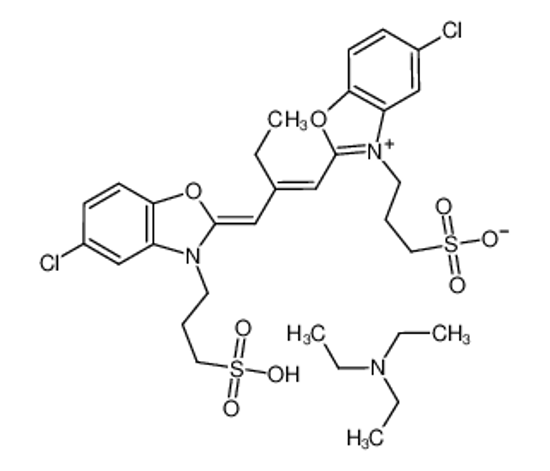 Picture of 3-[(2Z)-5-chloro-2-[(2E)-2-[[5-chloro-3-(3-sulfopropyl)-1,3-benzoxazol-3-ium-2-yl]methylidene]butylidene]-1,3-benzoxazol-3-yl]propane-1-sulfonate,N,N-diethylethanamine