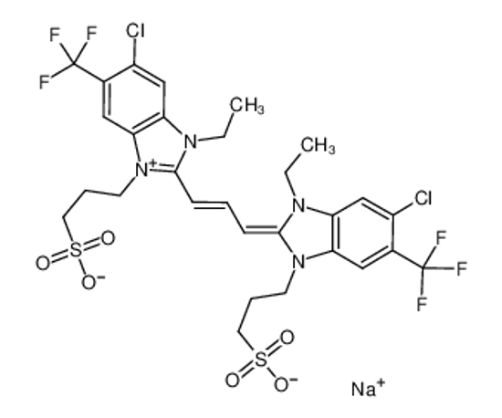 Picture of sodium,4-[(2E)-5-chloro-2-[(E)-3-[6-chloro-1-ethyl-3-(4-sulfonatobutyl)-5-(trifluoromethyl)benzimidazol-3-ium-2-yl]prop-2-enylidene]-3-ethyl-6-(trifluoromethyl)benzimidazol-1-yl]butane-1-sulfonate