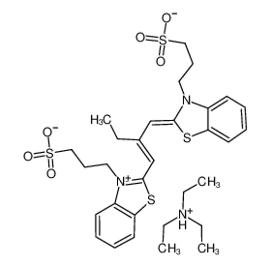 Picture of 3-(3-SULFOPROPYL)-2-(2-(3-(3-SULFOPROPYL)-2(3H)-BENZOTHIAZOLYLIDENE)-METHYL)-1-BUTENYL)-BENZOTHIAZOLIUM HYDROXIDE, INNER SALT,TRIETHYLAMINE SALT