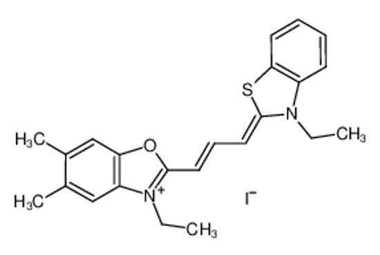 Picture of (2Z)-3-ethyl-2-[(E)-3-(3-ethyl-4,5-dihydro-1,3-thiazol-3-ium-2-yl)prop-2-enylidene]-5,6-dimethyl-1,3-benzoxazole,iodide
