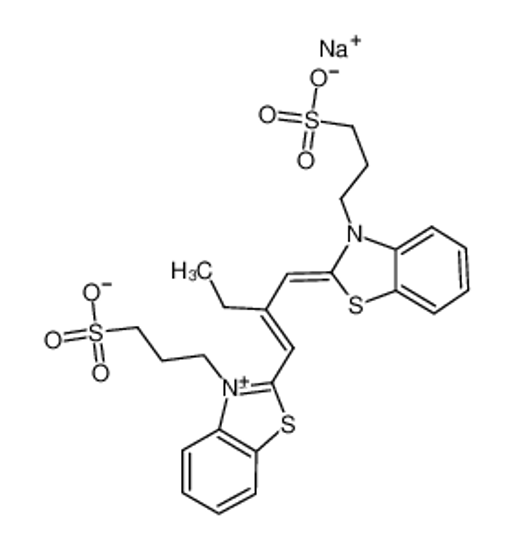 Picture of 3-(3-SULFOPROPYL)-2-(2-((3-SULFOPROPYL)-2-(3H)-BENZOTHIAZOLYLIDENE)METHYL)-1-BUTENYL)-BENZOTHIAZOLIUM HYDROXIDE, INNER SALT, SODIUM SALT