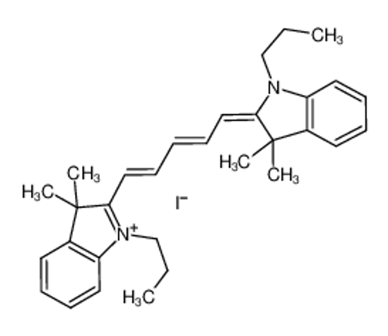Picture of 2-[5-(3,3-dimethyl-1-propylindol-1-ium-2-yl)penta-2,4-dienylidene]-3,3-dimethyl-1-propylindole,iodide