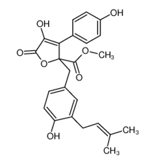 Изображение [4-hydroxy-3-(3-methylbut-2-enyl)phenyl]methyl (2R)-4-hydroxy-3-(4-hydroxyphenyl)-2-methyl-5-oxofuran-2-carboxylate