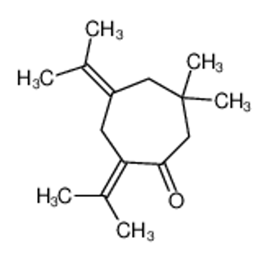 Picture of Cycloheptanone, 6,6-dimethyl-2,4-bis(1-methylethylidene)- (9CI)