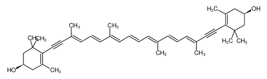 Picture of (1R)-4-[(3E,5E,7E,9E,11E,13E,15E)-18-[(4R)-4-hydroxy-2,6,6-trimethylcyclohexen-1-yl]-3,7,12,16-tetramethyloctadeca-3,5,7,9,11,13,15-heptaen-1,17-diynyl]-3,5,5-trimethylcyclohex-3-en-1-ol