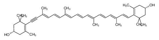 Picture of (1R)-4-[(1E,3E,5E,7E,9E,11E,13E,15E)-18-[(4R)-4-hydroxy-2,6,6-trimethylcyclohexen-1-yl]-3,7,12,16-tetramethyloctadeca-1,3,5,7,9,11,13,15-octaen-17-ynyl]-3,5,5-trimethylcyclohex-3-en-1-ol