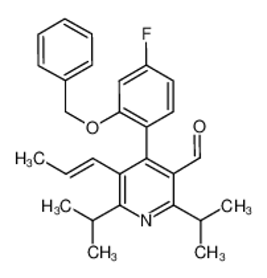 Picture of 3-Pyridinecarboxaldehyde, 4-[4-fluoro-2-(phenylmethoxy)phenyl]-2,6-bis(1-methylethyl)-5-(1-propen-1-yl)-