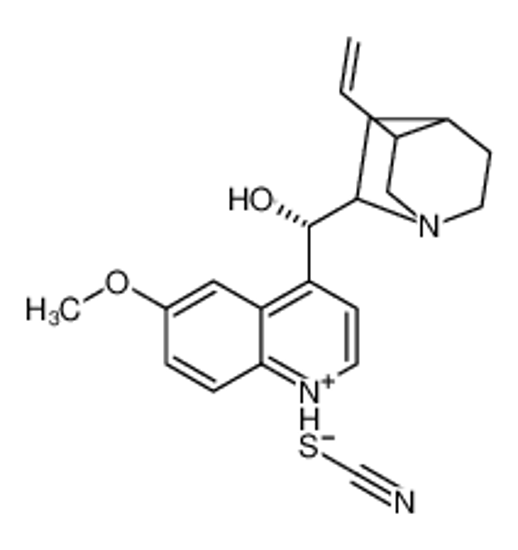 Picture of (S)-(5-ethenyl-1-azabicyclo[2.2.2]octan-2-yl)-(6-methoxyquinolin-1-ium-4-yl)methanol,thiocyanate