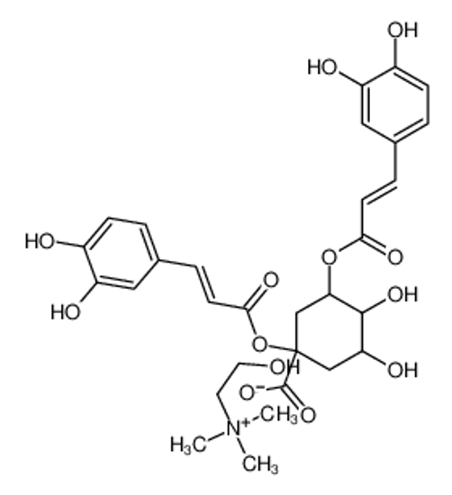 Picture of 1,3-bis[[(E)-3-(3,4-dihydroxyphenyl)prop-2-enoyl]oxy]-4,5-dihydroxycyclohexane-1-carboxylate,2-hydroxyethyl(trimethyl)azanium