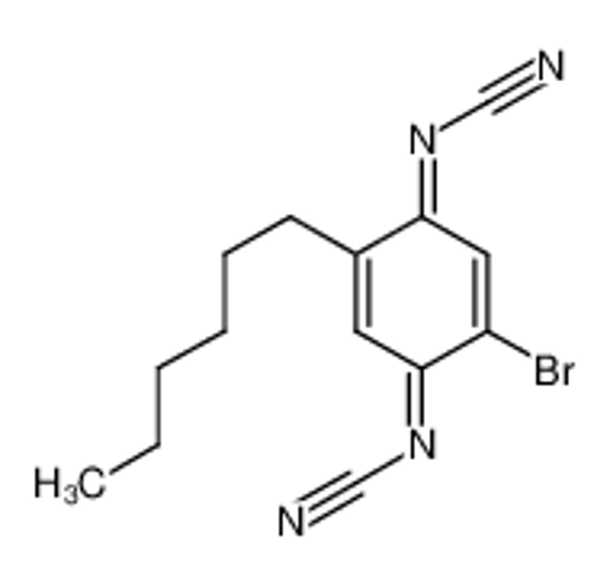 Picture of (2-bromo-4-cyanoimino-5-hexylcyclohexa-2,5-dien-1-ylidene)cyanamide