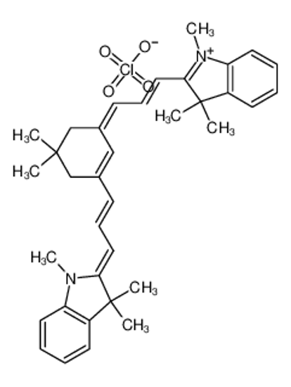 Picture of 2-((E)-3-(5,5-DIMETHYL-3-[(E)-3-(1,3,3-TRIMETHYL-1,3-DIHYDRO-2H-INDOL-2-YLIDENE)-1-PROPENYL]-2-CYCLOHEXEN-1-YLIDENE)-1-PROPENYL)-1,3,3-TRIMETHYL-3H-INDOLIUM PERCHLORATE