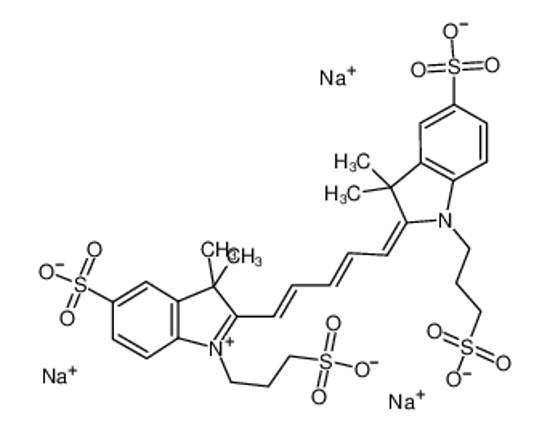 Picture of 3H-INDOLIUM, 2-[5-[1,3-DIHYDRO-3,3-DIMETHYL-5-SULFO-1-(3-SULFOPROPYL)-2H-INDOL-2-YLIDENE]-1,3-PENTADIENYL]-3,3-DIMETHYL-5-SULFO-1-(3-SULFOPROPYL)-, INNER SALT, TRISODIUM SALT