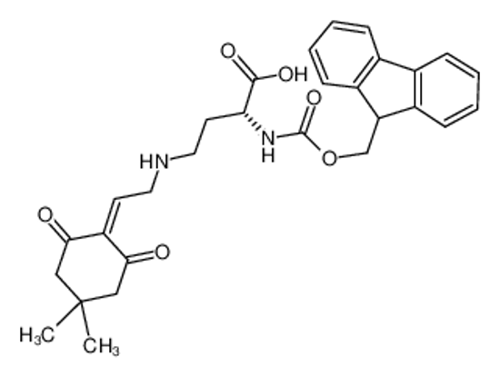 Picture of (2R)-4-[1-(4,4-dimethyl-2,6-dioxocyclohexylidene)ethylamino]-2-(9H-fluoren-9-ylmethoxycarbonylamino)butanoic acid