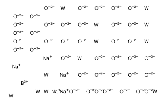 Picture of pentasodium, boron(+3) cation, oxygen(-2) anion, tungste