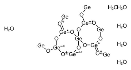 Picture of (2,6,12-trigermyloxy-1,3,5,7,9,11,13,15-octaoxa-2λ<sup>3</sup>,4,6λ<sup>3</sup>,8,10λ<sup>2</sup>,12λ<sup>3</sup>,14λ<sup>3</sup>-heptagermaspiro[7.7]pentadecan-14-yl)oxygermane,hexahydrate