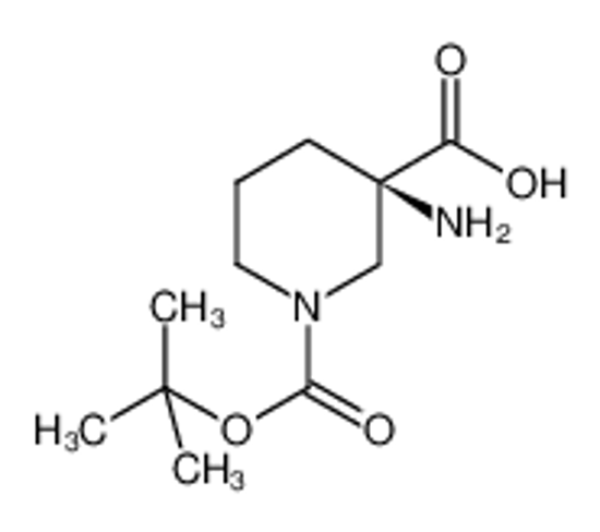Picture of (3R)-3-amino-1-[(2-methylpropan-2-yl)oxycarbonyl]piperidine-3-carboxylic acid