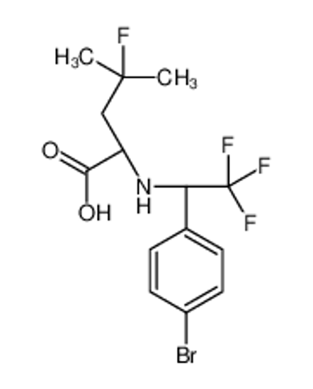 Picture of (2S)-2-[[(1S)-1-(4-bromophenyl)-2,2,2-trifluoroethyl]amino]-4-fluoro-4-methylpentanoic acid