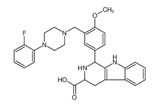 Picture of 1-(3-{[4-(2-Fluorophenyl)-1-piperazinyl]methyl}-4-methoxyphenyl)- 2,3,4,9-tetrahydro-1H-β-carboline-3-carboxylic acid