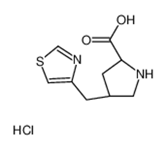 Picture of (2S,4S)-4-(1,3-thiazol-4-ylmethyl)pyrrolidine-2-carboxylic acid,hydrochloride